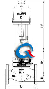 電動(dòng)套筒調節閥配PSL執行器尺寸圖 電動(dòng)套筒調節閥配PSL執行器尺寸圖