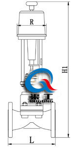 電動(dòng)隔膜調節閥配PSL執行器外形尺寸圖