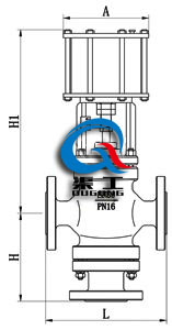 氣動(dòng)活塞式切斷閥結構尺寸圖