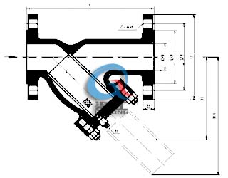 法蘭式Y型過(guò)濾器 (結構尺寸圖)